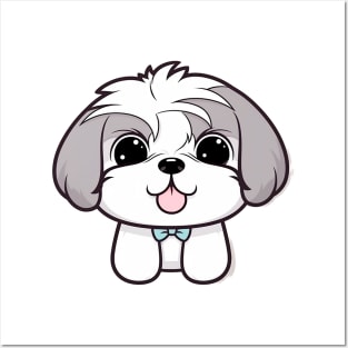 Cute kawaii Shih Tzu Posters and Art